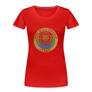 60. Geburtstag Wild, free & untamed since 10/1964 - Frauen Premium Bio T-Shirt - Rot - Vorne - Mia (176cm)