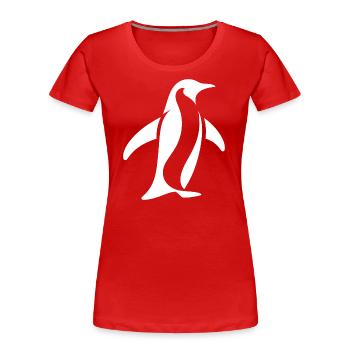 Pinguin Südpol Silhouette Minimalistisch - Frauen Premium Bio T-Shirt - Rot - Vorne - Mia (176cm)