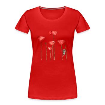 Maus Mohn Tier Sommer witzig frech - Frauen Premium Bio T-Shirt - Rot - Vorne - Mia (176cm)