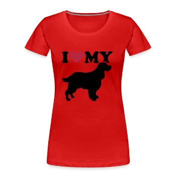 English Springer Spaniel - Frauen Premium Bio T-Shirt - Rot - Vorne - Mia (176cm)