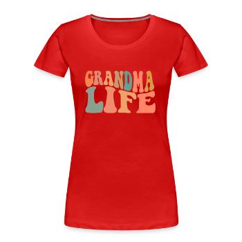 Grandma Life - Frauen Premium Bio T-Shirt - Rot - Vorne - Mia (176cm)