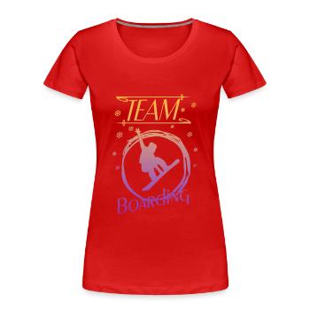Boarding is my passion - Frauen Premium Bio T-Shirt - Rot - Vorne - Mia (176cm)