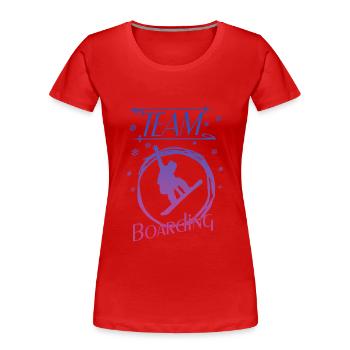 Boarding Snowboarding Boarder - Frauen Premium Bio T-Shirt - Rot - Vorne - Mia (176cm)