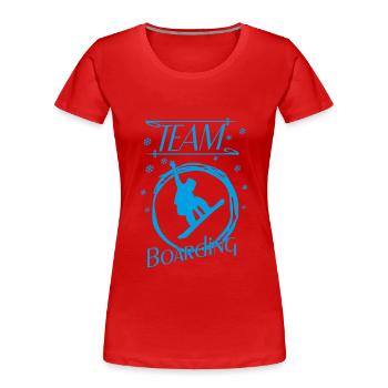 Snowboard Boarding Snowboarding - Frauen Premium Bio T-Shirt - Rot - Vorne - Mia (176cm)