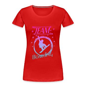 Boarding - Snowboarden - Frauen Premium Bio T-Shirt - Rot - Vorne - Mia (176cm)