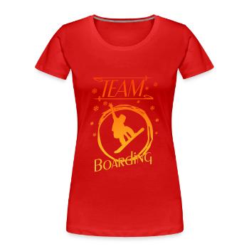 Boarding Snowboarding - Frauen Premium Bio T-Shirt - Rot - Vorne - Mia (176cm)