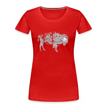 wild bison - Frauen Premium Bio T-Shirt - Rot - Vorne - Mia (176cm)