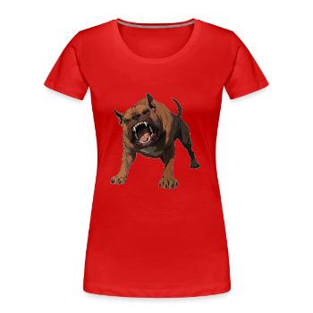 Pitbull agressif - Pitbulldesign - T-shirt bio Premium Femme - rouge - Devant - Mia (176cm)