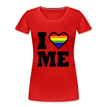 I love me - Frauen Premium Bio T-Shirt - Rot - Vorne - Mia (176cm)