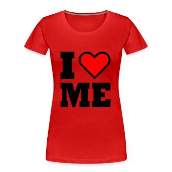 I love me - Frauen Premium Bio T-Shirt - Rot - Vorne - Mia (176cm)