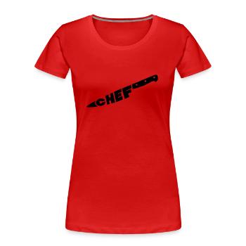 chef couteau - T-shirt bio Premium Femme - rouge - Devant - Mia (176cm)