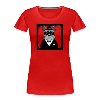 funny mafiastyle dog french bulldog - Women's Premium Organic T-Shirt - red - Front - Mia (176cm)