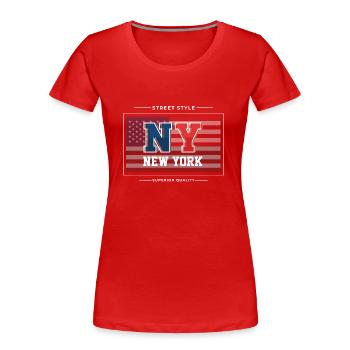 New York - T-shirt bio Premium Femme - rouge - Devant - Mia (176cm)
