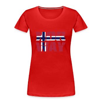 Norway Flag - Frauen Premium Bio T-Shirt - Rot - Vorne - Mia (176cm)