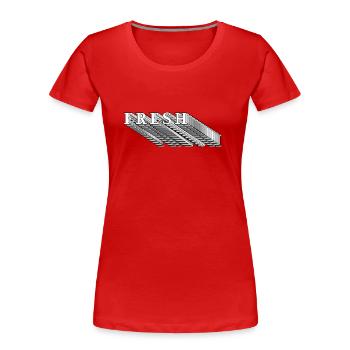 Frisch / Fresh - Frauen Premium Bio T-Shirt - Rot - Vorne - Mia (176cm)