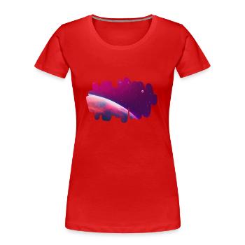 Galaktisches Panorama - Frauen Premium Bio T-Shirt - Rot - Vorne - Mia (176cm)
