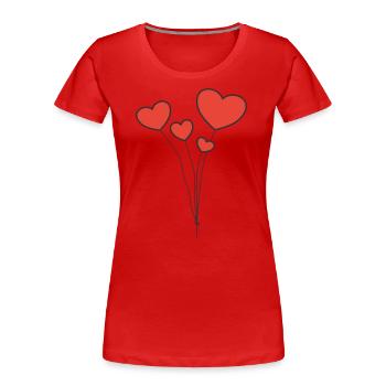 Cœurs de ballon - T-shirt bio Premium Femme - rouge - Devant - Mia (176cm)