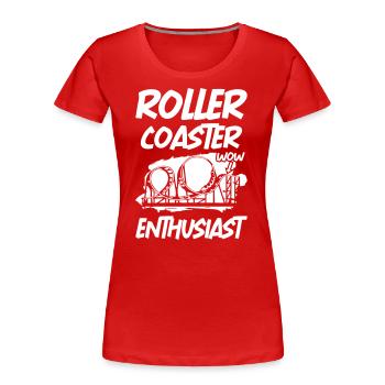Roller Coaster Enthusiast - Frauen Premium Bio T-Shirt - Rot - Vorne - Mia (176cm)