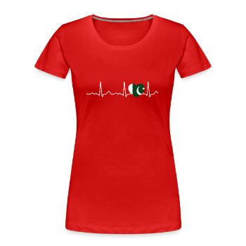Pakistan - rythme cardiaque, pouls, ligne cardiaque, ECG - T-shirt bio Premium Femme - rouge - Devant - Mia (176cm)
