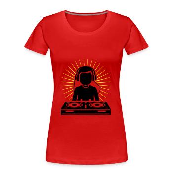 DJ Party Turntables - Frauen Premium Bio T-Shirt - Rot - Vorne - Mia (176cm)