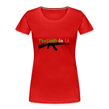 unser Tag wird kommen - Frauen Premium Bio T-Shirt - Rot - Vorne - Mia (176cm)