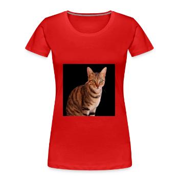 Chat chat chaton doux - T-shirt bio Premium Femme - rouge - Devant - Mia (176cm)