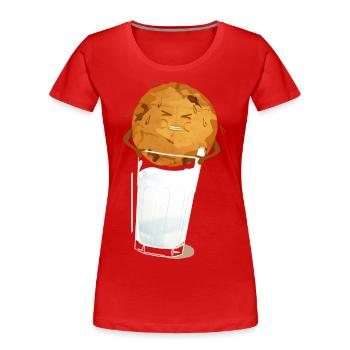 milk'n'cookie - Frauen Premium Bio T-Shirt - Rot - Vorne - Mia (176cm)