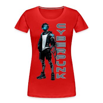 Cyberpunk Teen Neon im japanischen Anime-Stil - Frauen Premium Bio T-Shirt - Rot - Vorne - Mia (176cm)