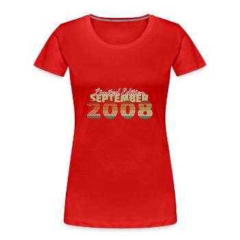 16. Geburtstag Limited Edition (SCR) 09/2008 - Frauen Premium Bio T-Shirt - Rot - Vorne - Mia (176cm)