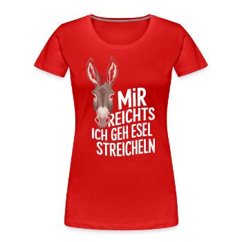 Esel Eselchen Maultier Muli - Frauen Premium Bio T-Shirt - Rot - Vorne - Mia (176cm)