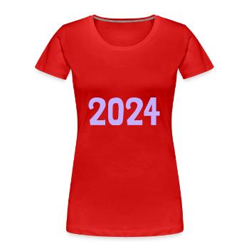 ALLES GUTE ZUM NEUEN JAHR. SILVESTER. NEUJAHR. 2024 - Frauen Premium Bio T-Shirt - Rot - Vorne - Mia (176cm)