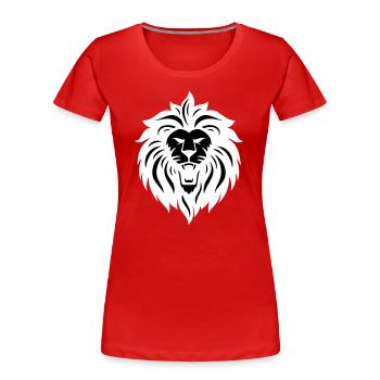 lion - Women's Premium Organic T-Shirt - red - Front - Mia (176cm)