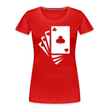 Icône de carte - T-shirt bio Premium Femme - rouge - Devant - Mia (176cm)