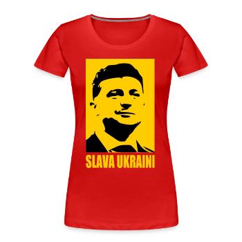 Slava ukraini - Frauen Premium Bio T-Shirt - Rot - Vorne - Mia (176cm)