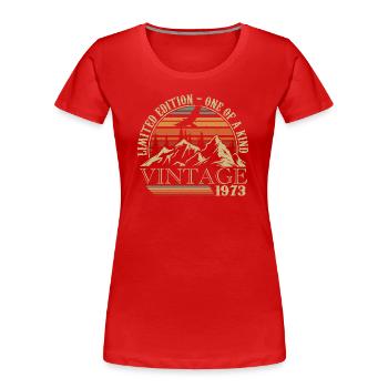 1973 Vintage Geburtstagsgeschenk 1973 Retro 1973 - Frauen Premium Bio T-Shirt - Rot - Vorne - Mia (176cm)