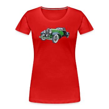 Dürsenberger Flitzer 1931 - Frauen Premium Bio T-Shirt - Rot - Vorne - Mia (176cm)