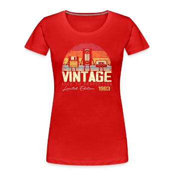 Cadeau Millésime 1983 - T-shirt bio Premium Femme - rouge - Devant - Mia (176cm)