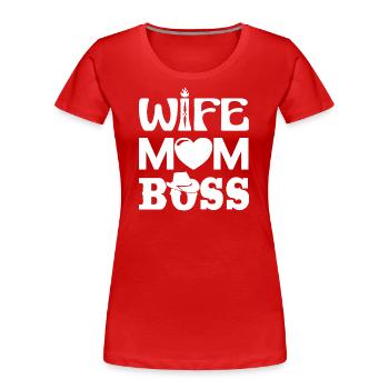 Femme Maman Boss - T-shirt bio Premium Femme - rouge - Devant - Mia (176cm)