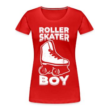 Roller Skater Junge - Frauen Premium Bio T-Shirt - Rot - Vorne - Mia (176cm)