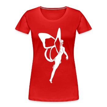 Femme papillon (blanc) - T-shirt bio Premium Femme - rouge - Devant - Mia (176cm)