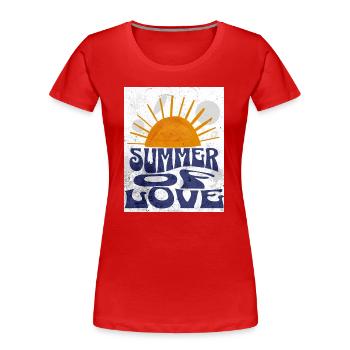 Été de l’amour - T-shirt bio Premium Femme - rouge - Devant - Mia (176cm)