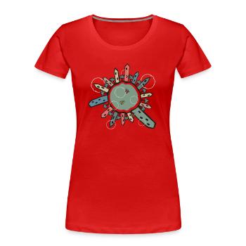 Planet A - Women's Premium Organic T-Shirt - red - Front - Mia (176cm)
