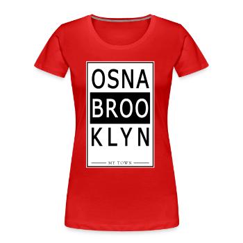 Osnabrooklyn - T-shirt bio Premium Femme - rouge - Devant - Mia (176cm)