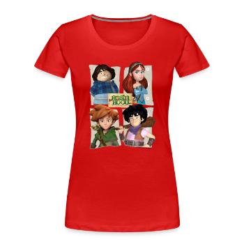 Robin Hood Tuck Marian Robin Und Little John - Frauen Premium Bio T-Shirt - Rot - Vorne - Mia (176cm)