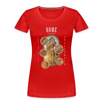 Rome Italy City Skyline Colosseum Home Love - Women's Premium Organic T-Shirt - red - Front - Mia (176cm)