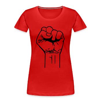 fist - Women's Premium Organic T-Shirt - red - Front - Mia (176cm)