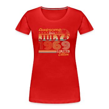July 1969 July Birthday Present July 1969 - Women's Premium Organic T-Shirt - red - Front - Mia (176cm)
