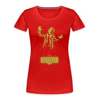 Beetlejuice 2 Betelgeuse Vert Et Noir Design - T-shirt bio Premium Femme - rouge - Devant - Mia (176cm)