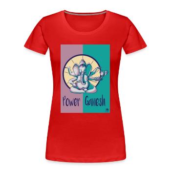 Macht Ganesh - Frauen Premium Bio T-Shirt - Rot - Vorne - Mia (176cm)