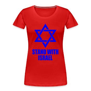 Stand with israel - Frauen Premium Bio T-Shirt - Rot - Vorne - Mia (176cm)